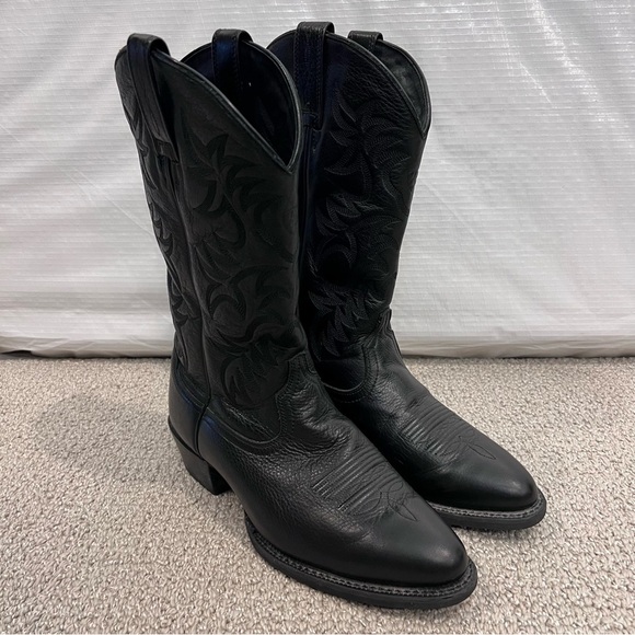 Ariat  Heritage R Toe Black Leather Cowboy Boots Western 10002218 Men Sz 8.5 EE, - Picture 4 of 16